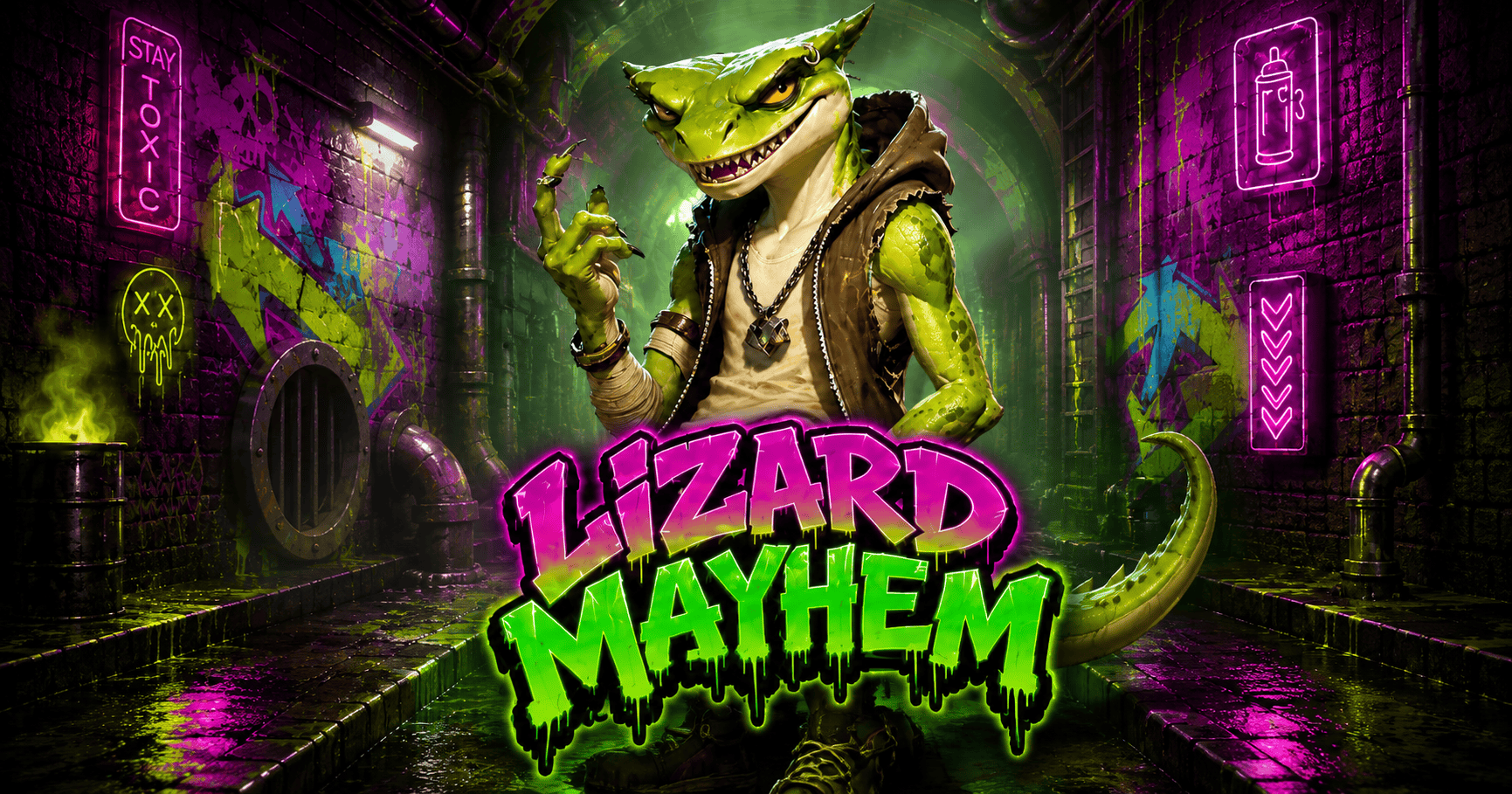 Lizard Mayhem Slot Demo by Rip N Roll slot cover image