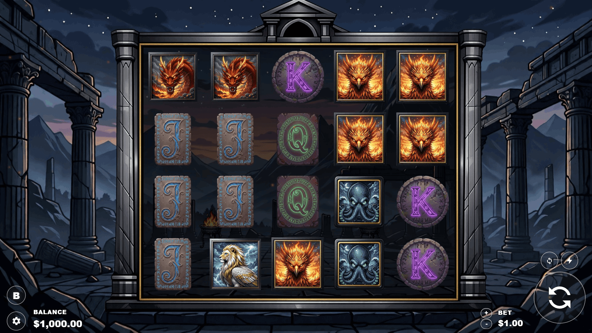 Beasts of Legend slot gameplay reels