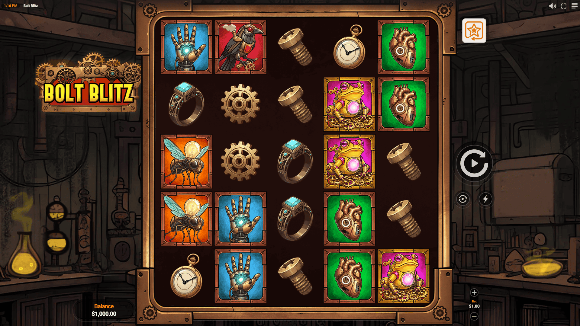 Bolt Blitz slot gameplay reels