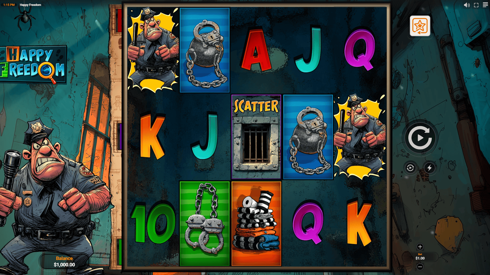 Happy Freedom slot gameplay reels
