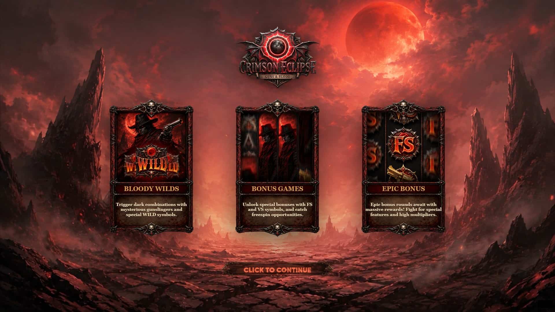 Crimson Eclipse slot intro screen