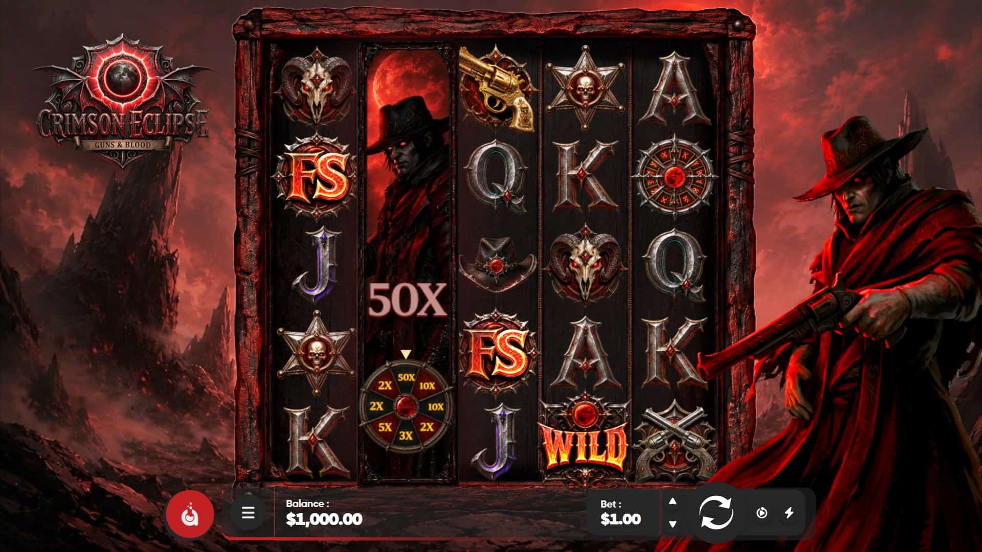 Crimson Eclipse slot gameplay reels