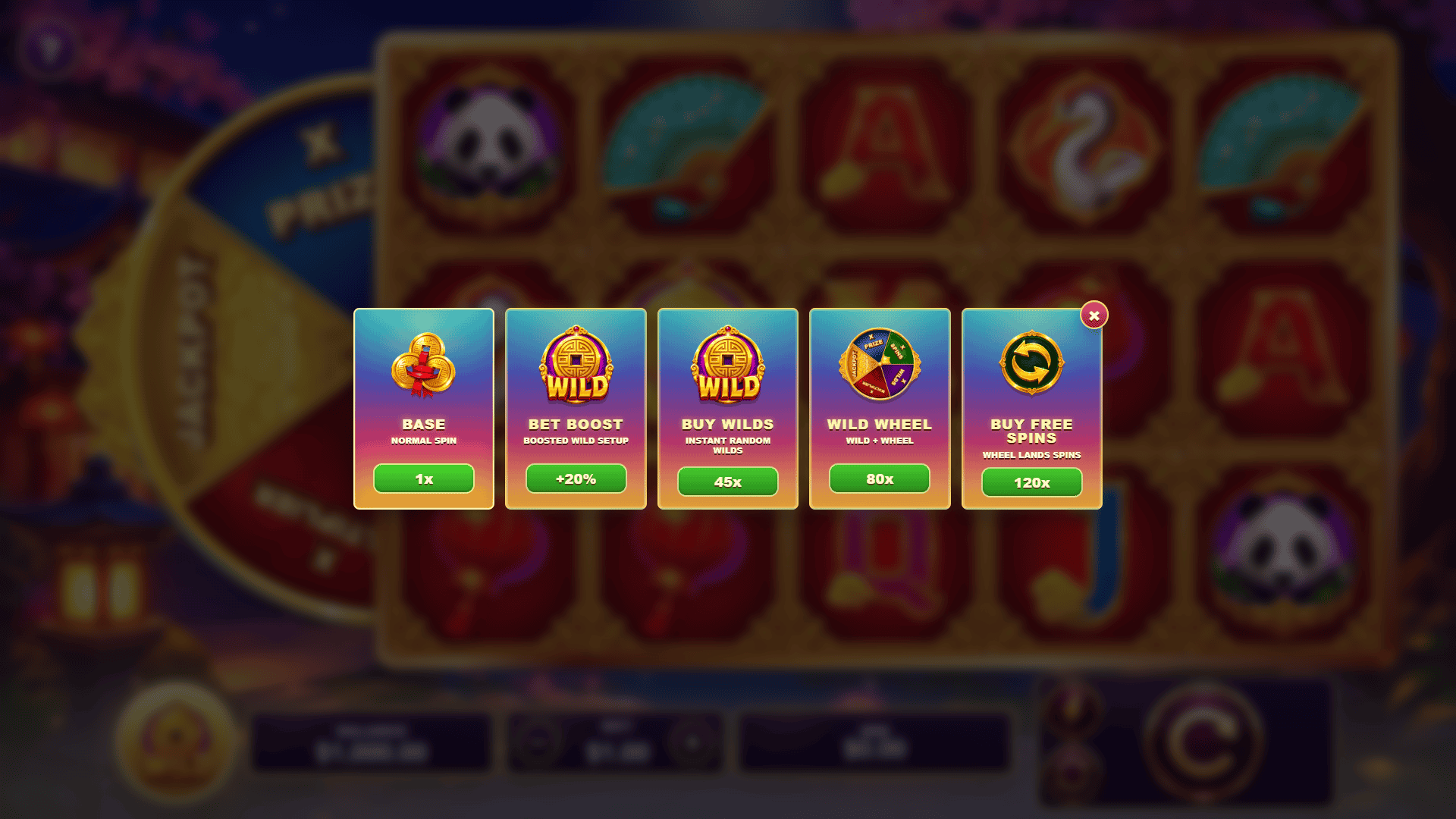 The Golden Talisman bonus buy menu