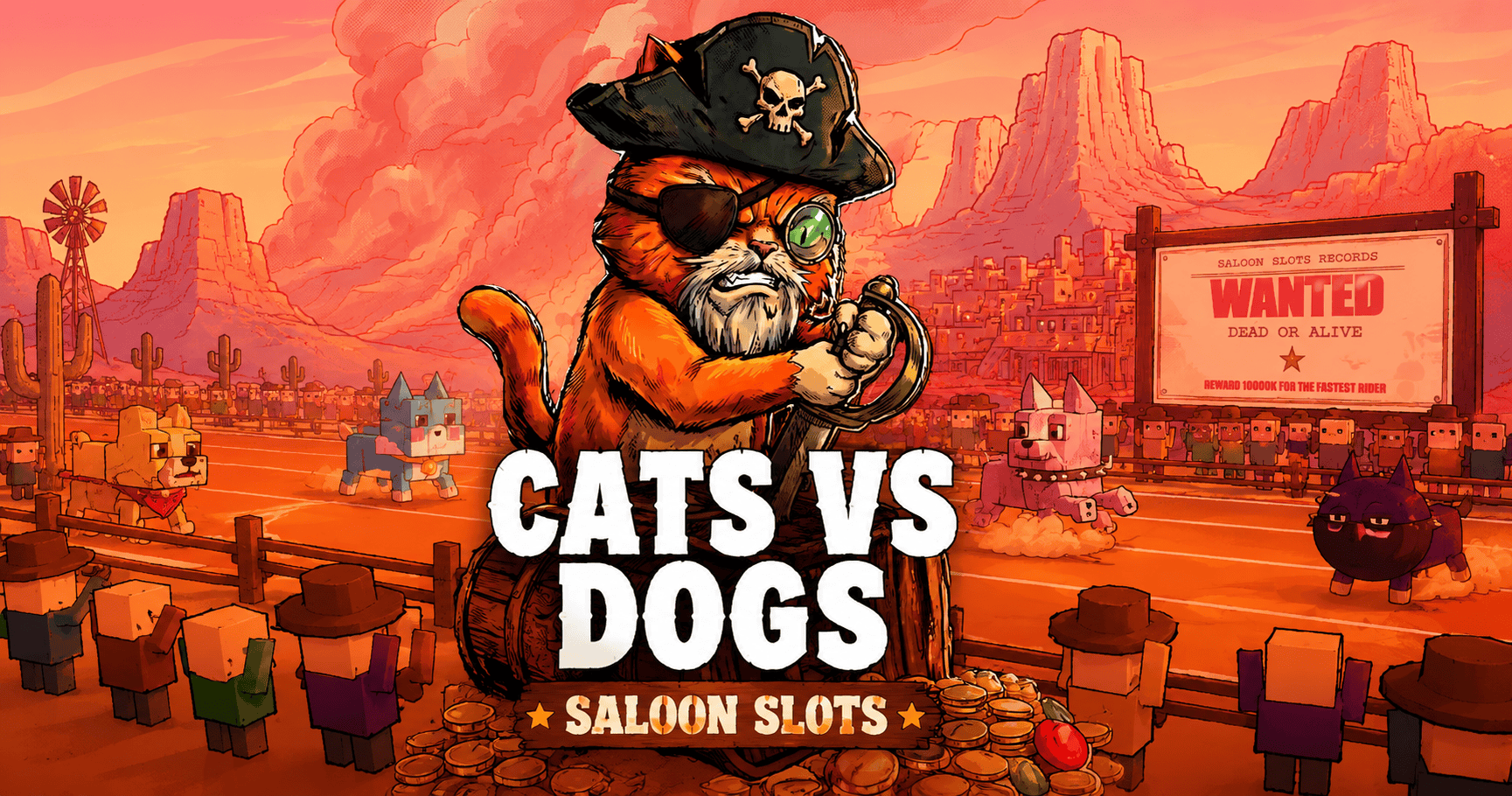 Cats vs dogs Slot Demo by Saloon Slots slot cover image