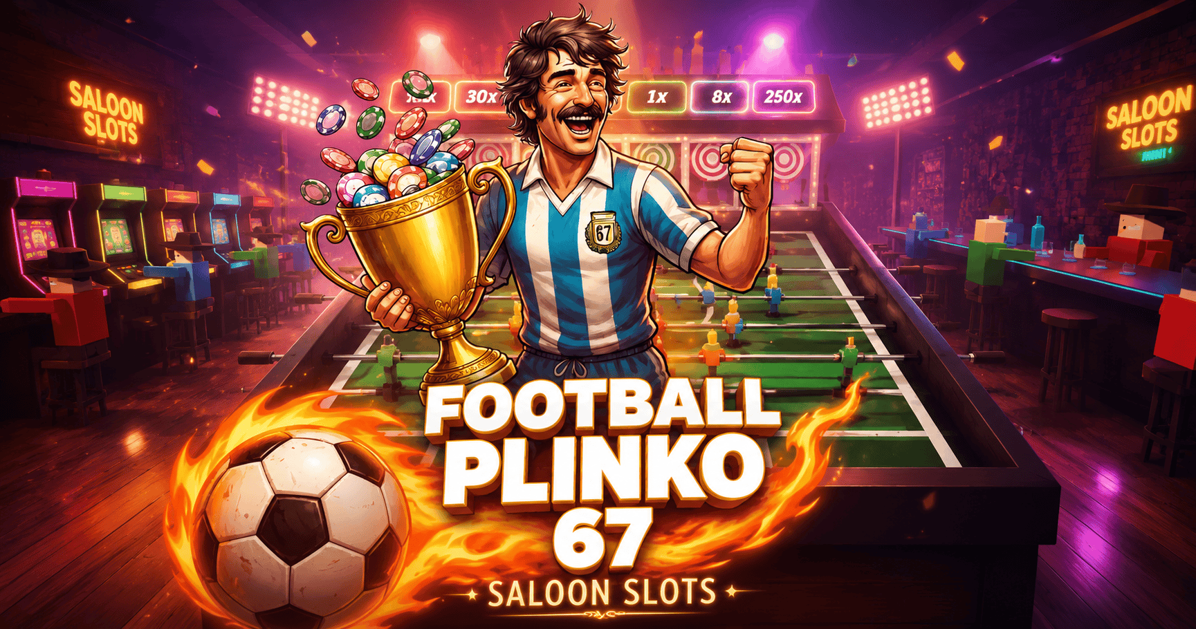 Football Plinko 67 Slot Demo by Saloon Slots slot cover image