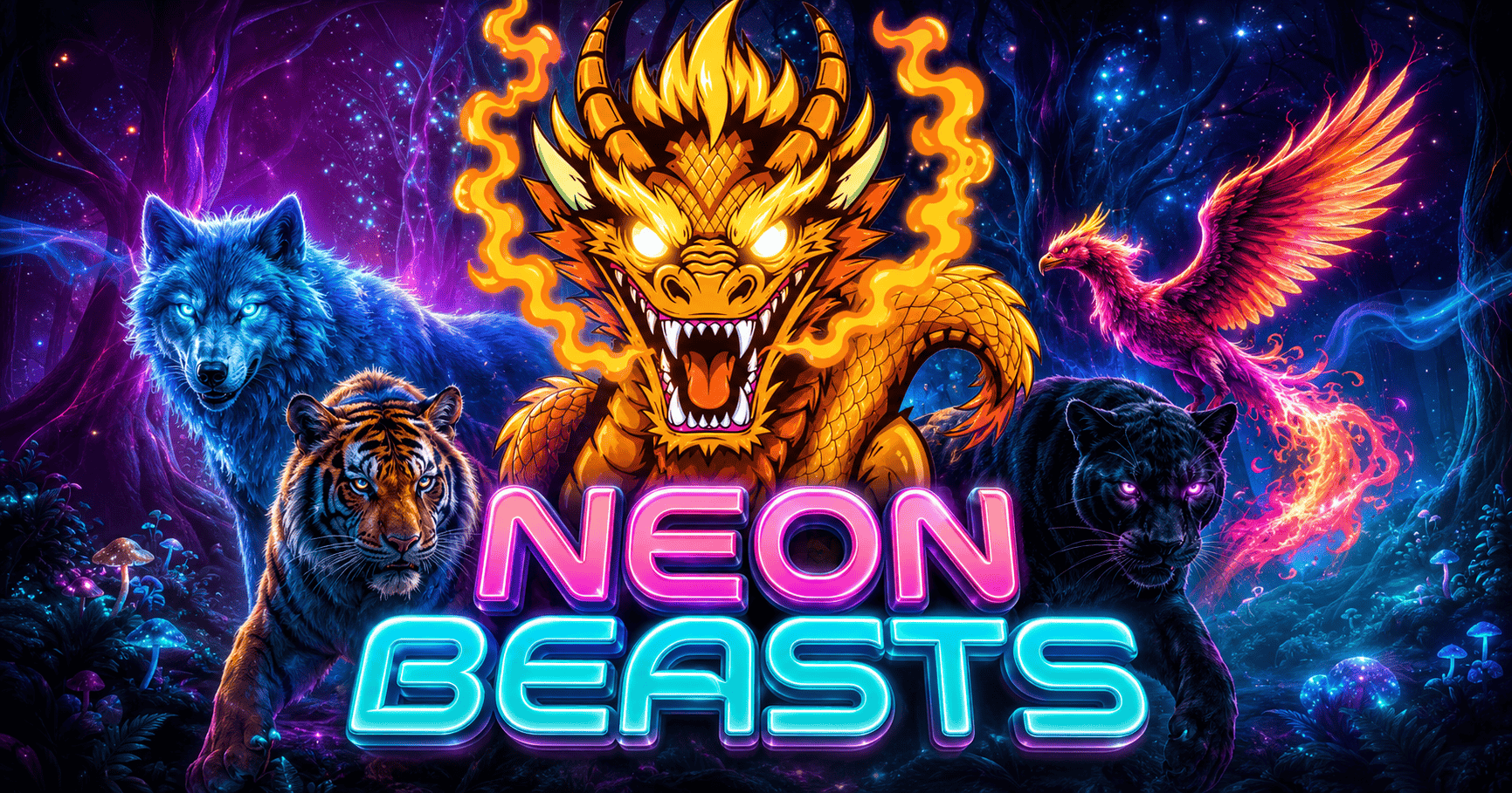 Neon Beasts Slot Demo by Sandbox Studios slot cover image