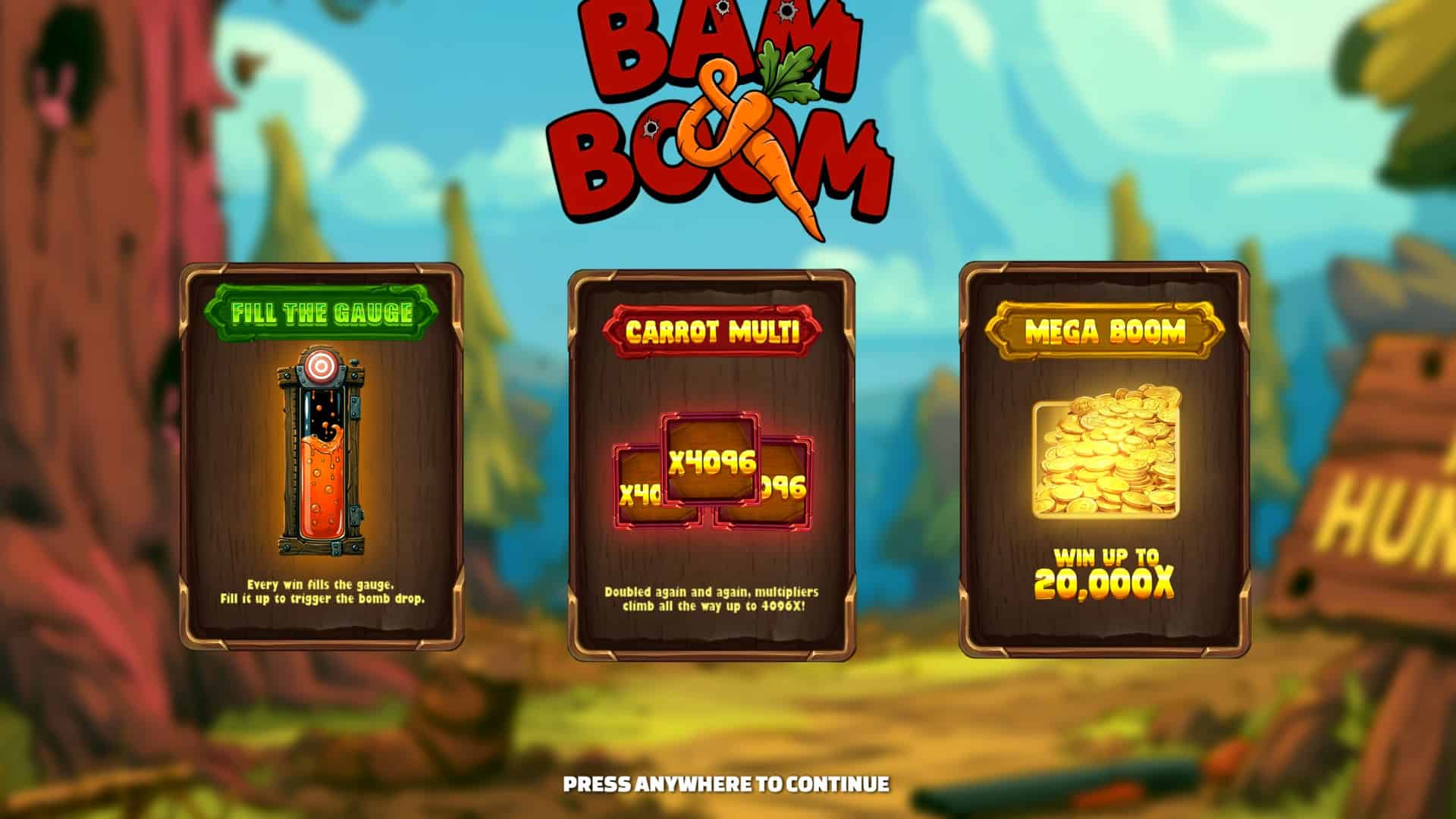 Bam & Boom slot intro screen