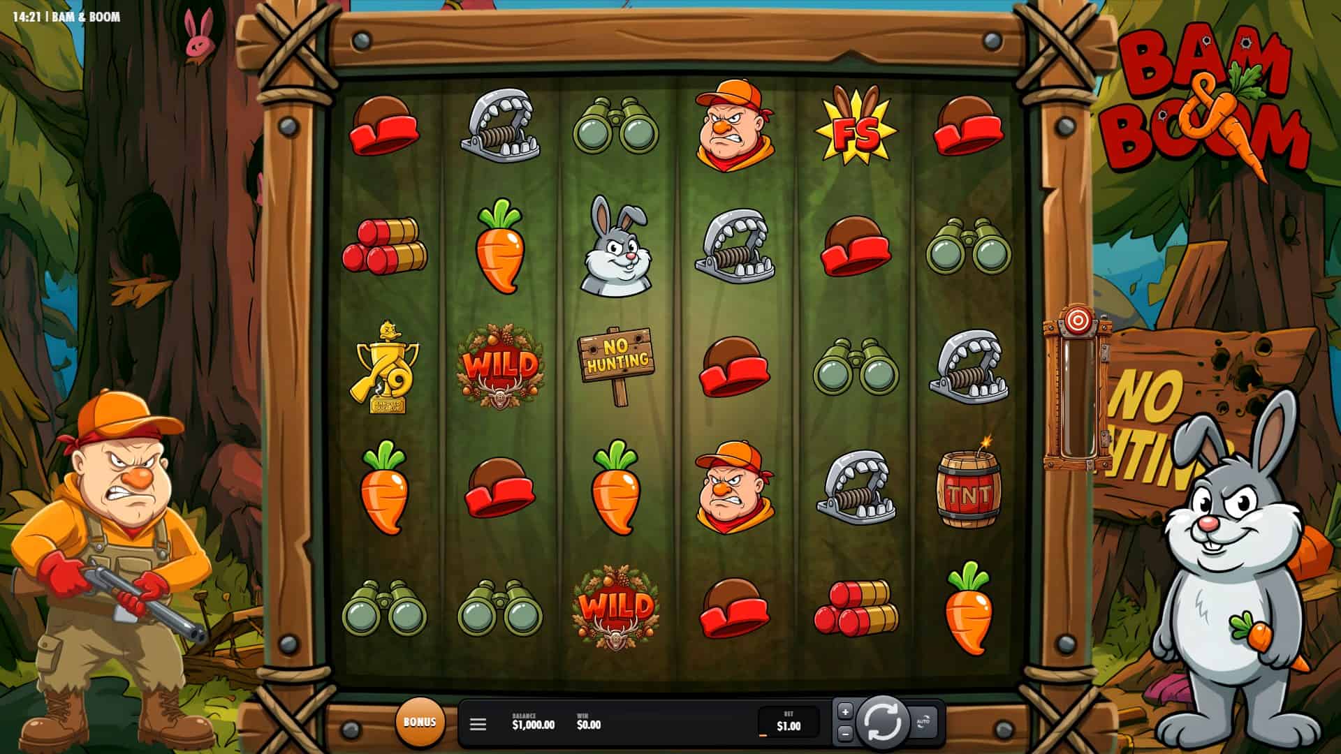 Bam & Boom slot gameplay reels