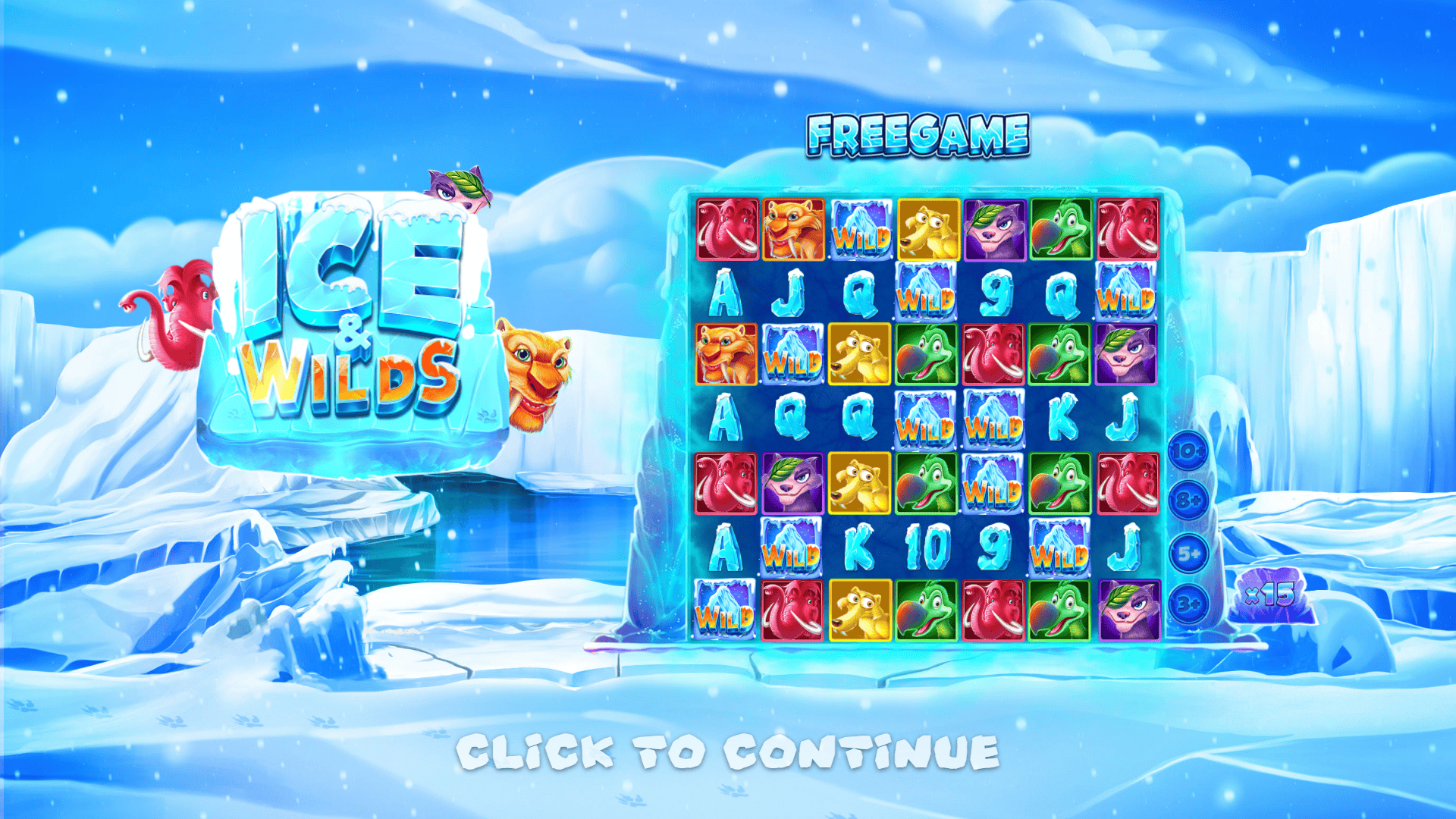 Ice & Wilds slot intro screen