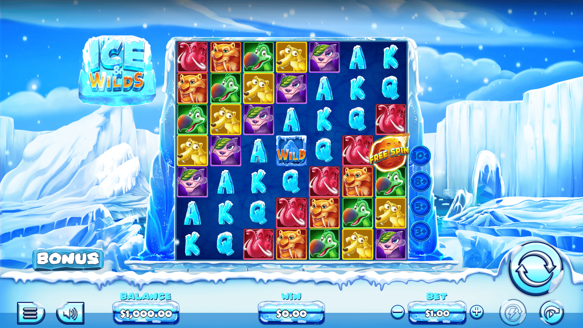 Ice & Wilds slot gameplay reels