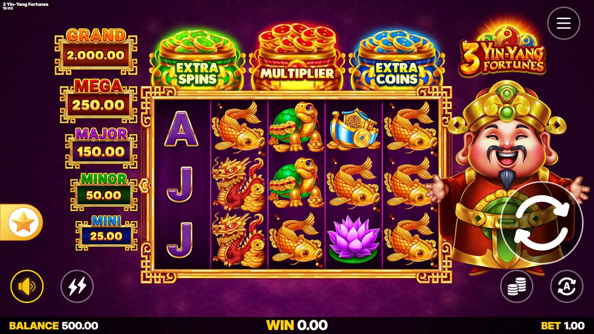 3 Yin Yang Fortunes slot gameplay reels
