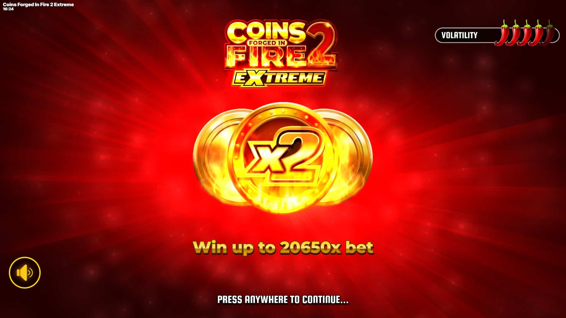 Coins Forged in Fire 2 Extreme slot intro screen