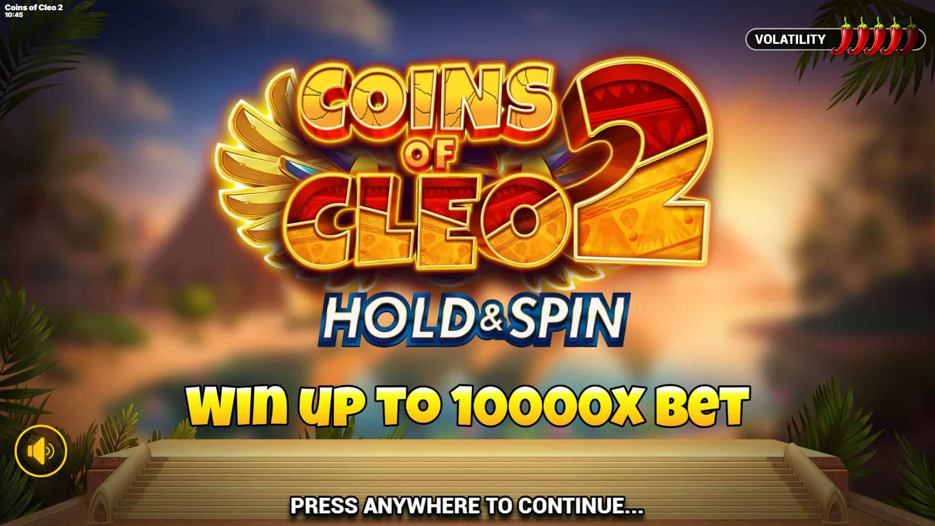 Coins of Cleo 2 slot intro screen