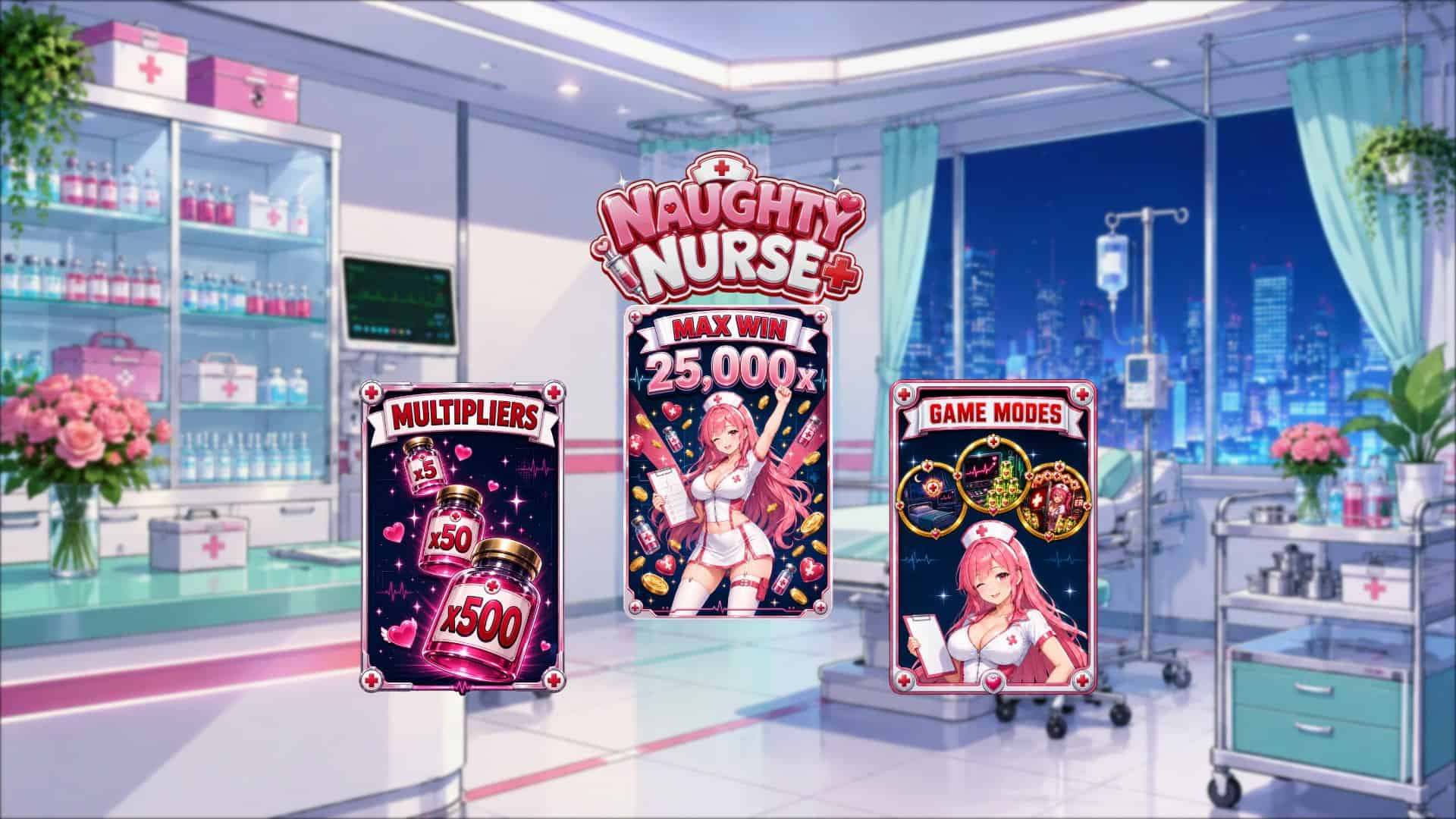 Naughty Nurse slot intro screen