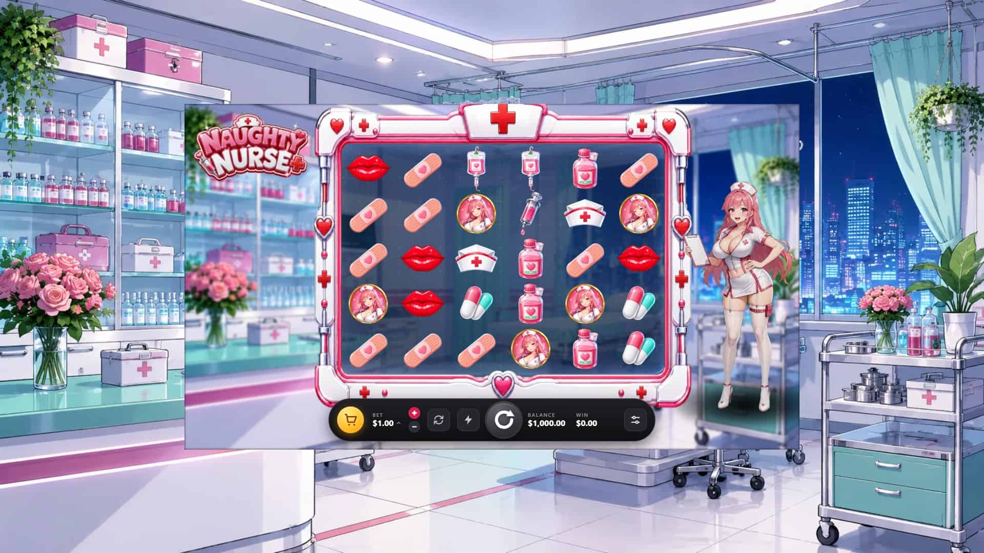 Naughty Nurse slot gameplay reels