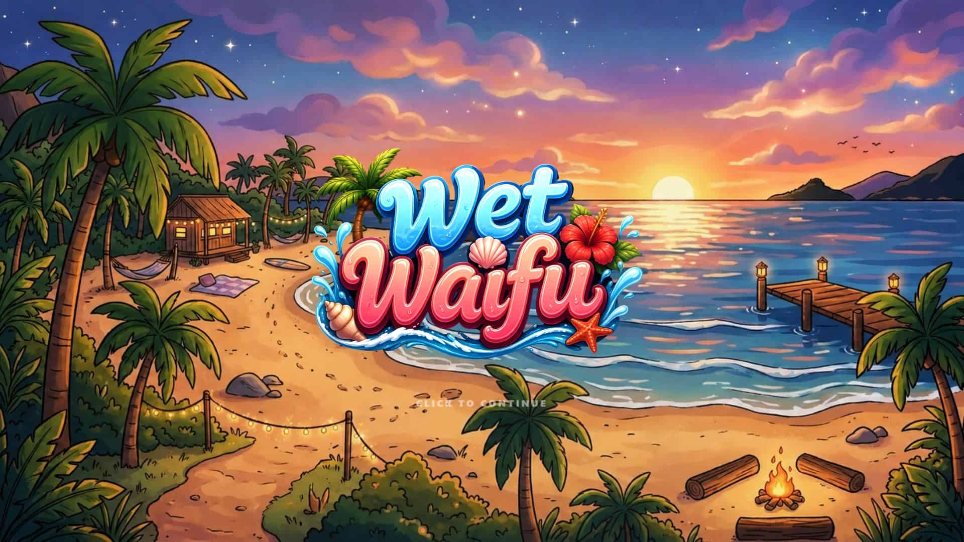 Wet Waifu slot intro screen