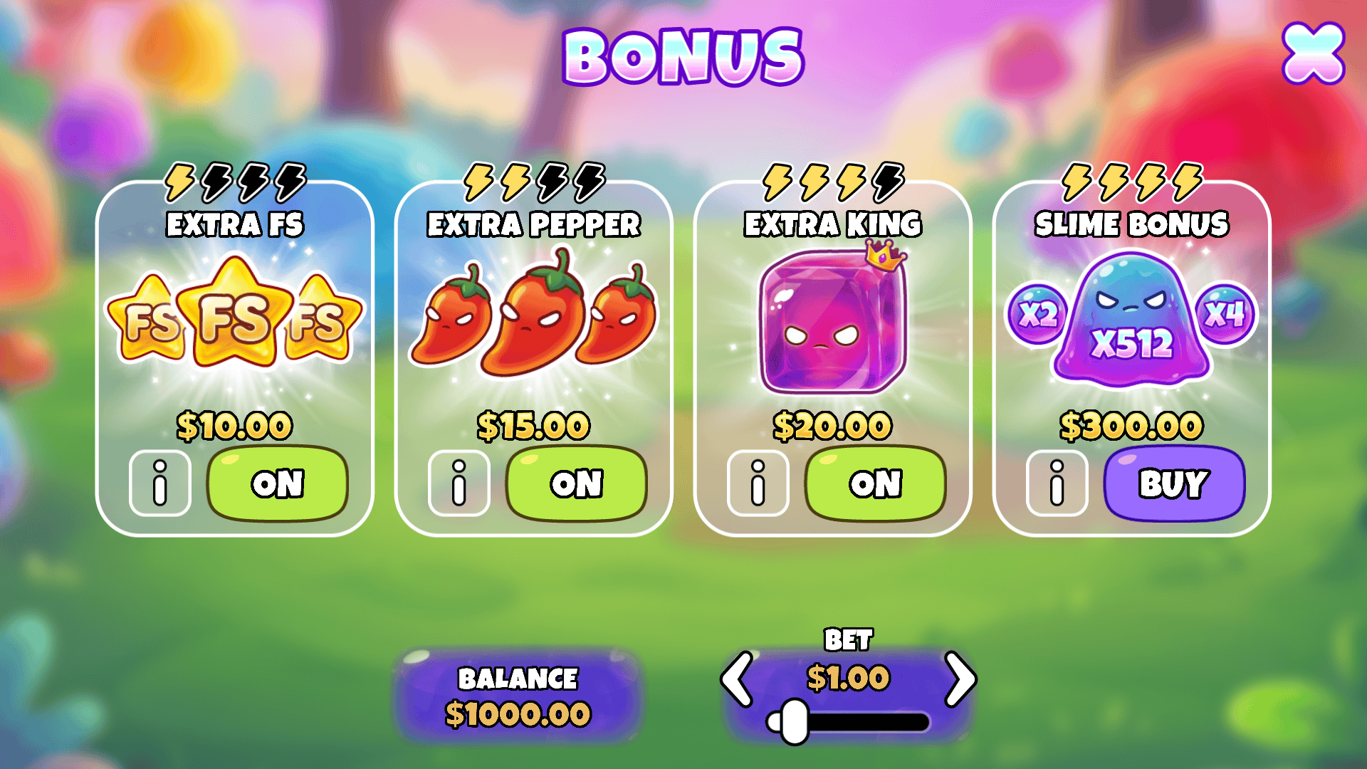 Jelly Serious bonus buy menu