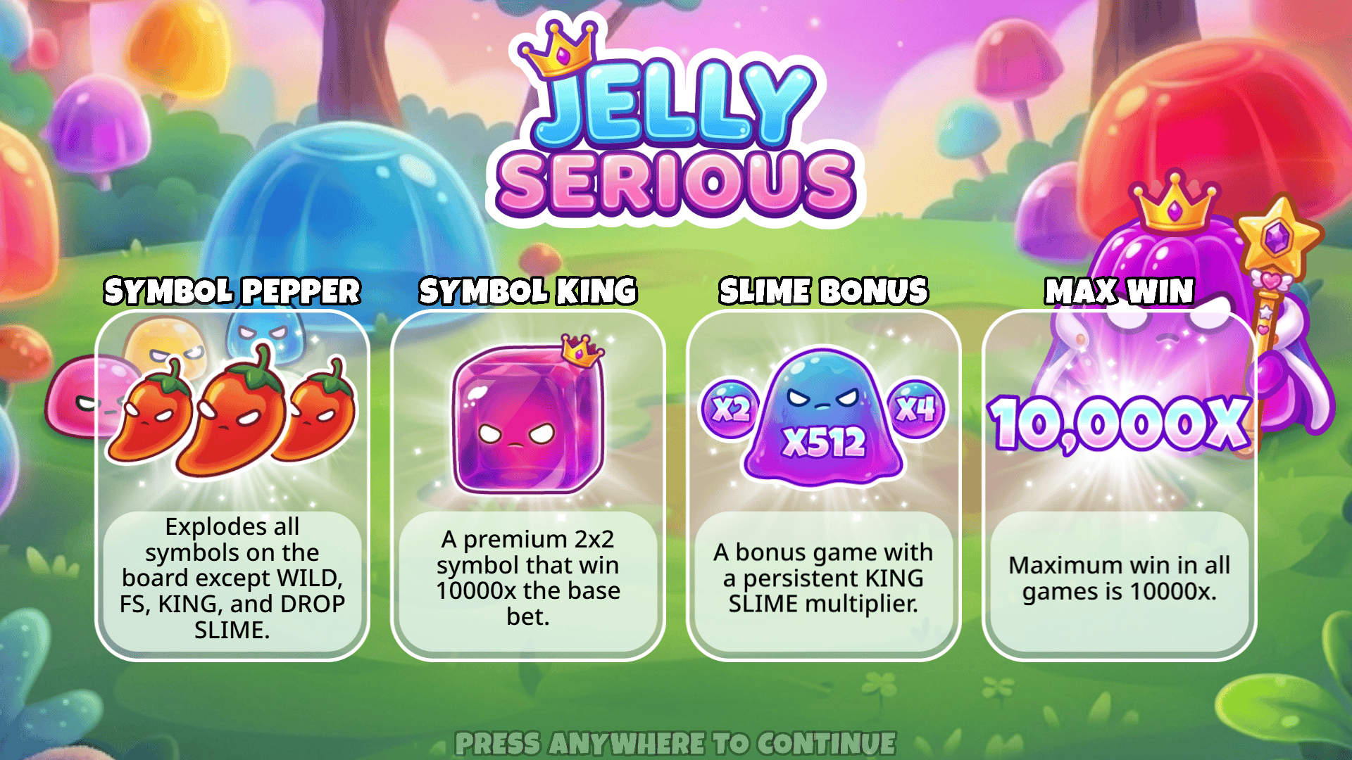 Jelly Serious slot intro screen