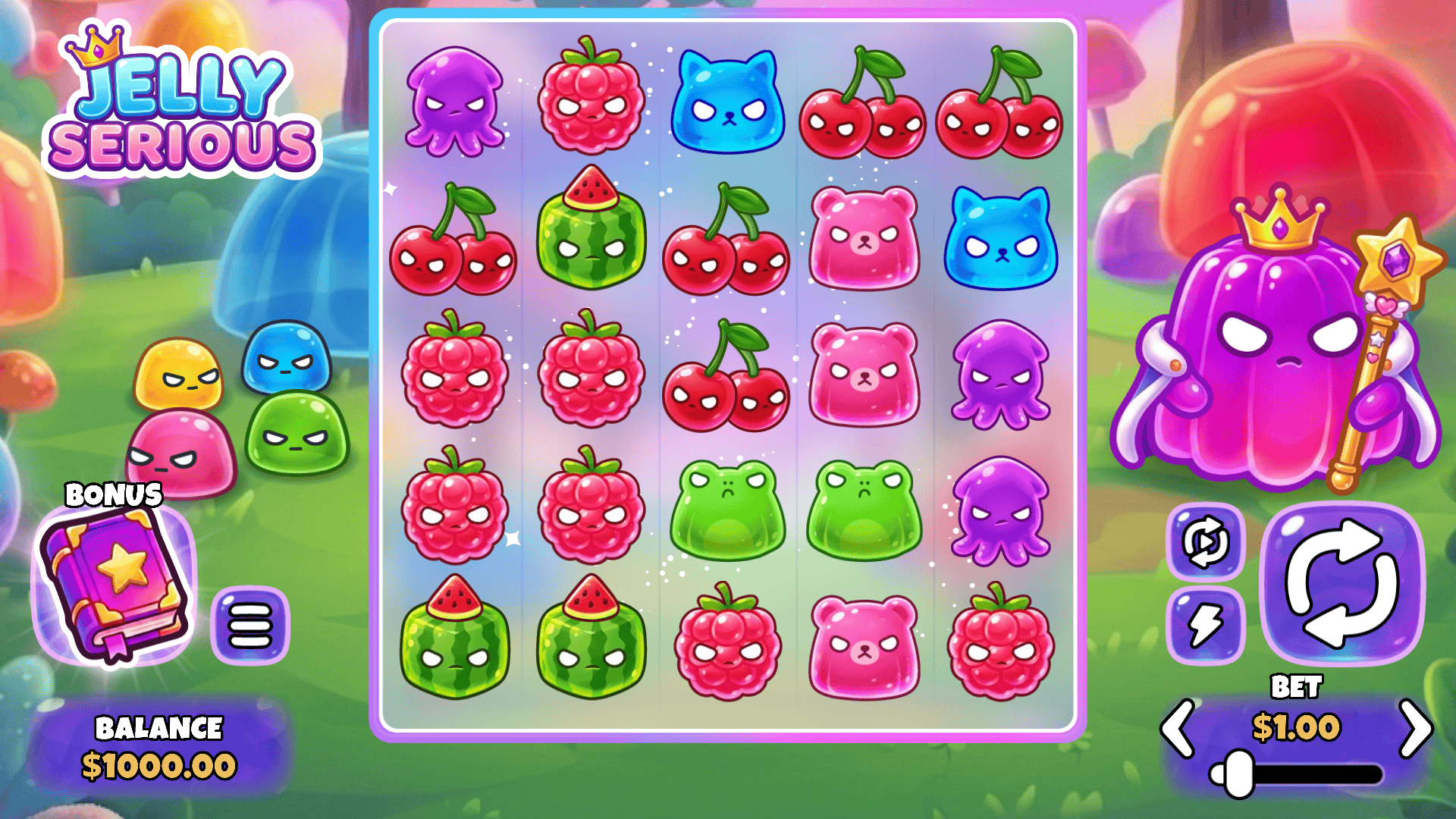 Jelly Serious slot gameplay reels