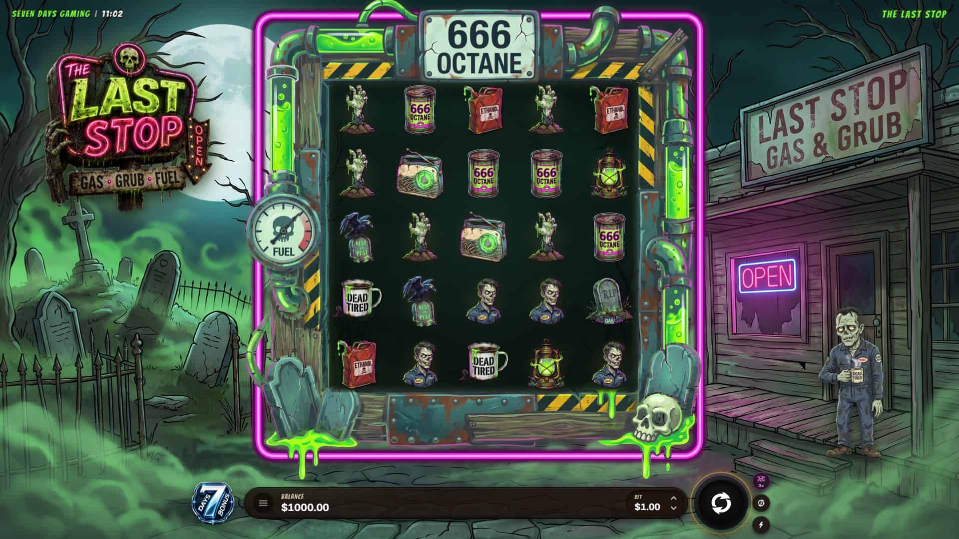 The Last Stop slot gameplay reels