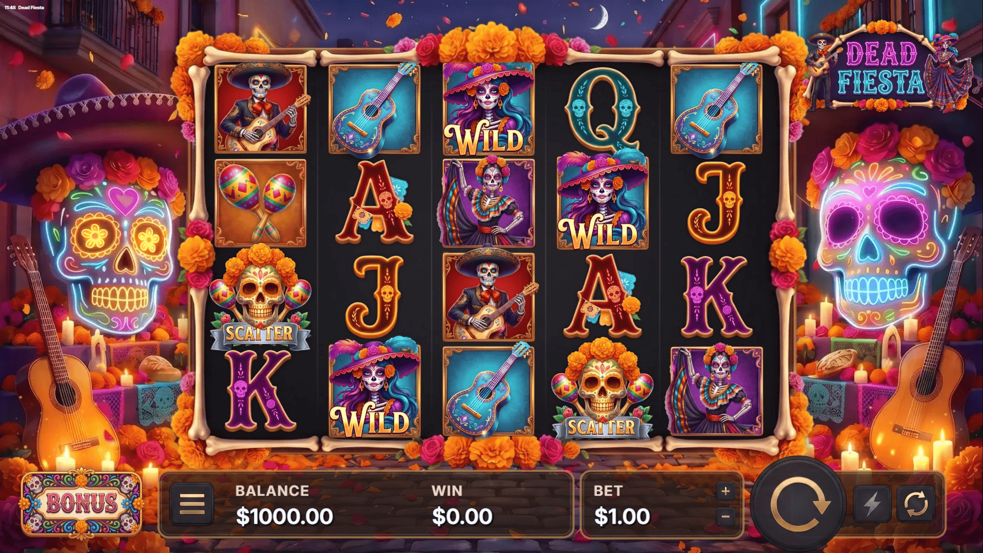 Dead Fiesta slot gameplay reels