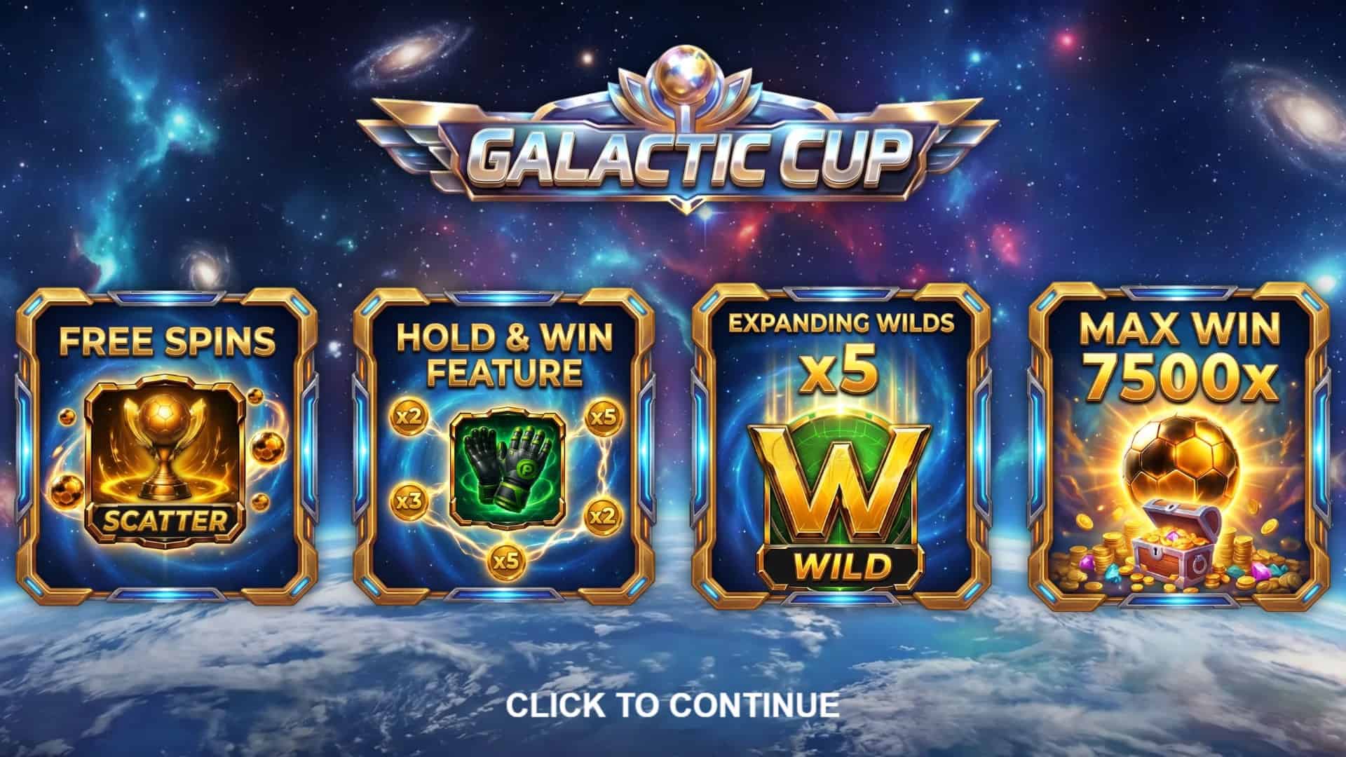 Galactic Cup slot intro screen