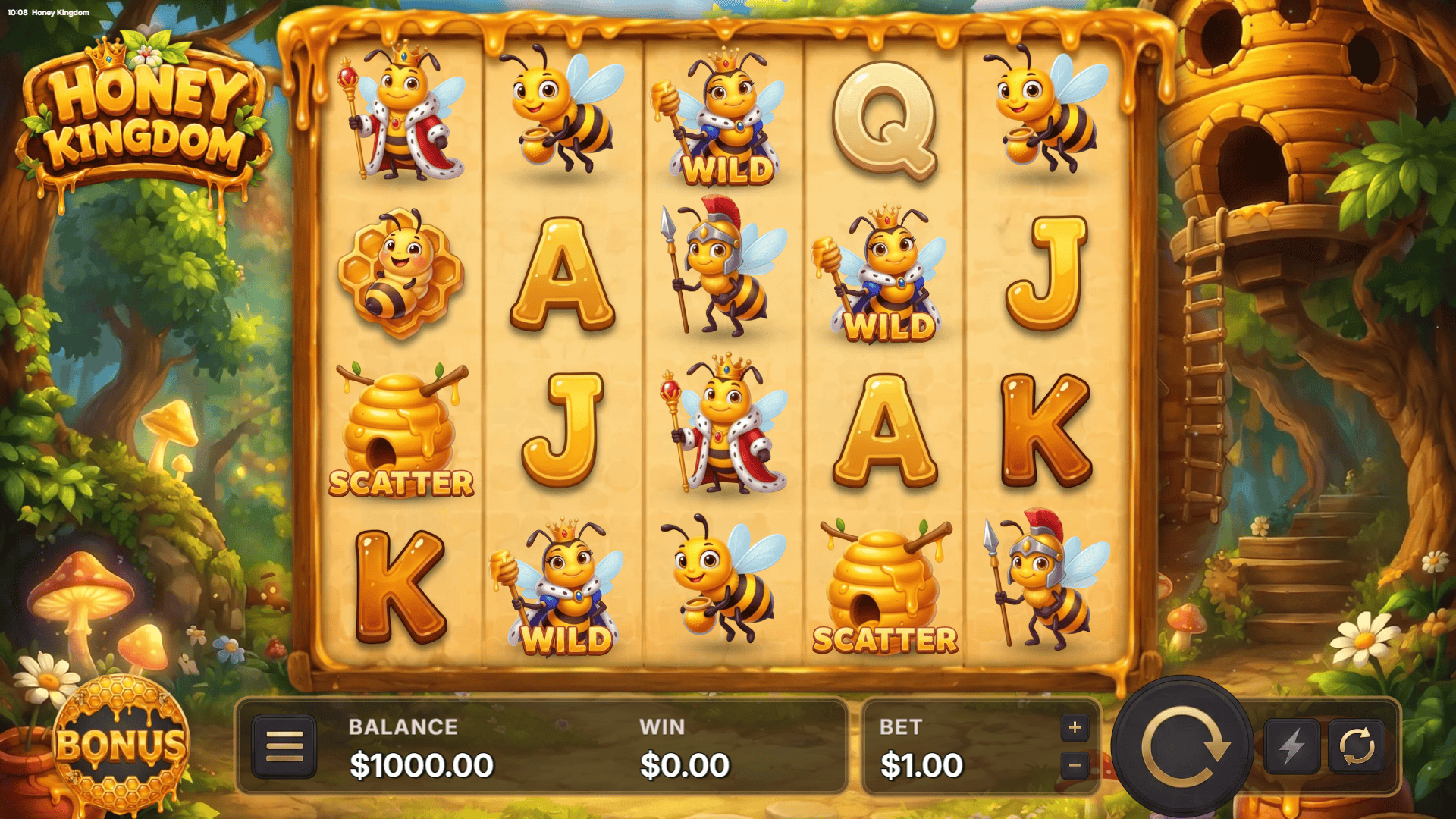 Honey Kingdom slot gameplay reels