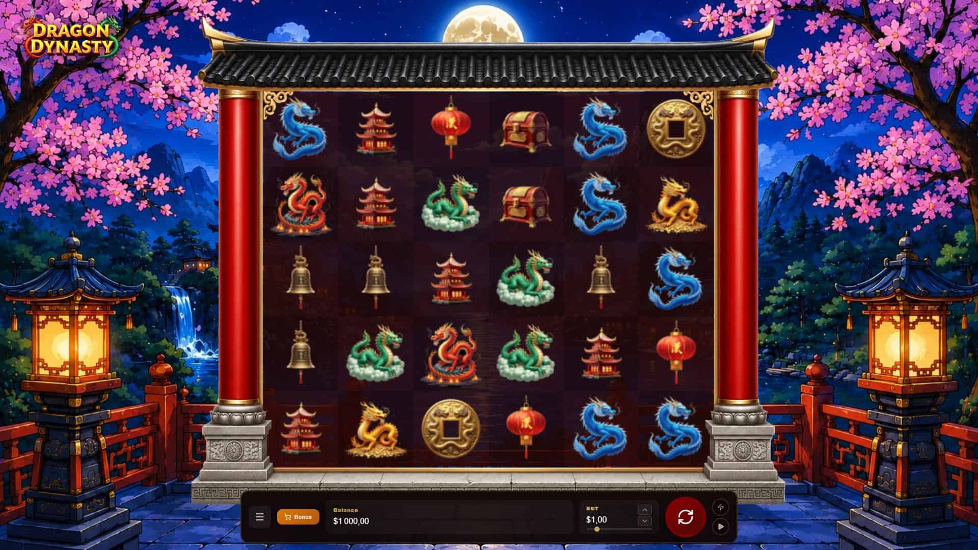 Dragon Dynasty slot gameplay reels