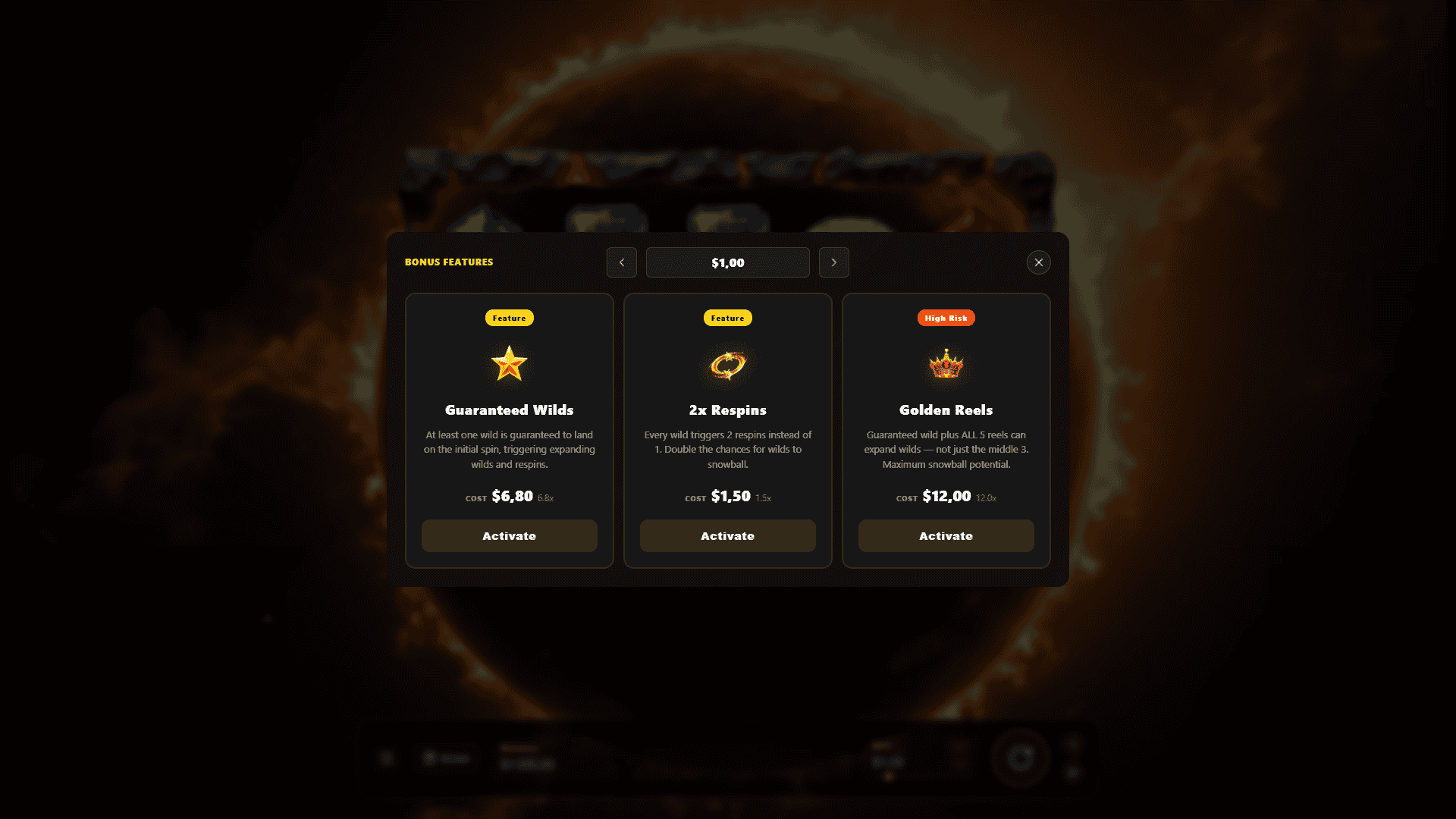 Solara bonus buy menu