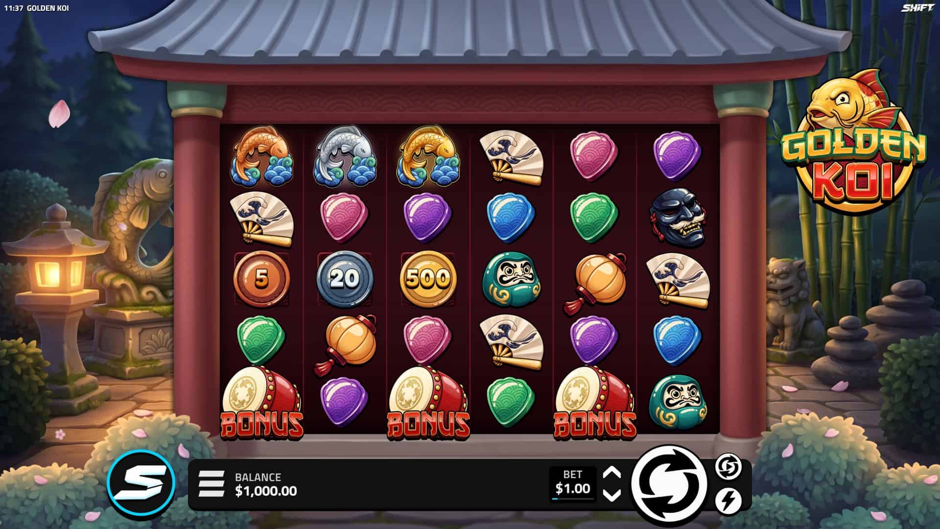 Golden Koi slot gameplay reels