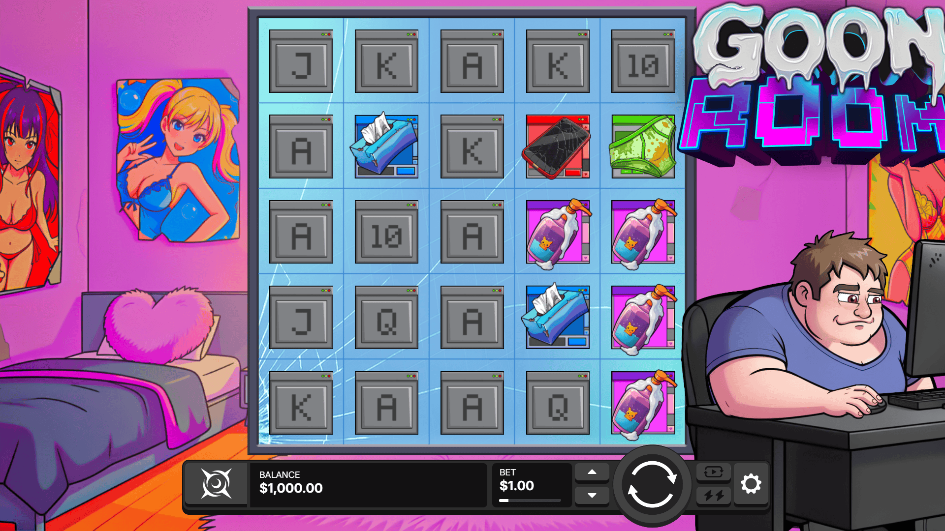 Goon Room slot gameplay reels