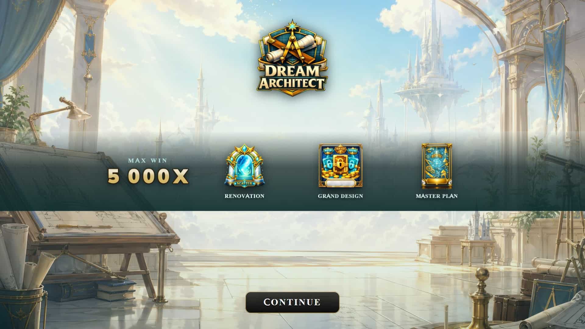 Dream Architect slot intro screen