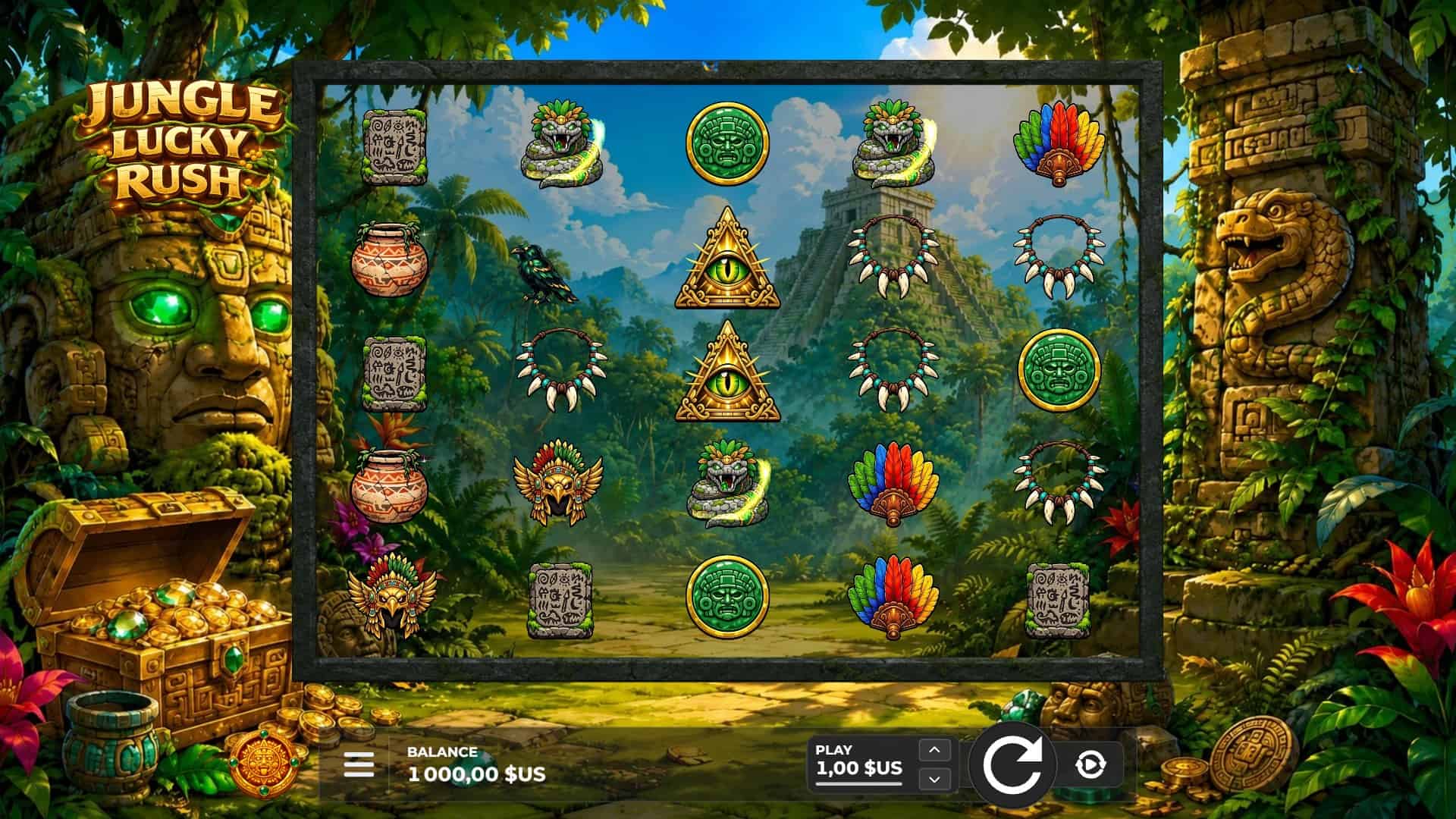 Jungle Lucky Rush slot gameplay reels