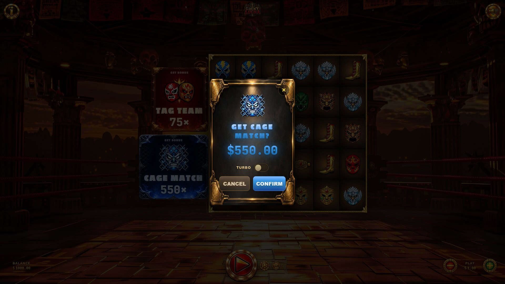 Lucky Lucha bonus buy menu