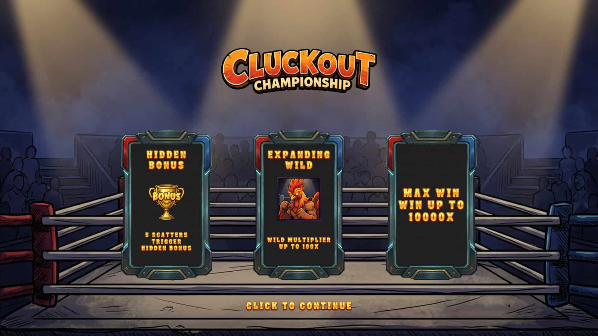 Cluckout Championship slot intro screen