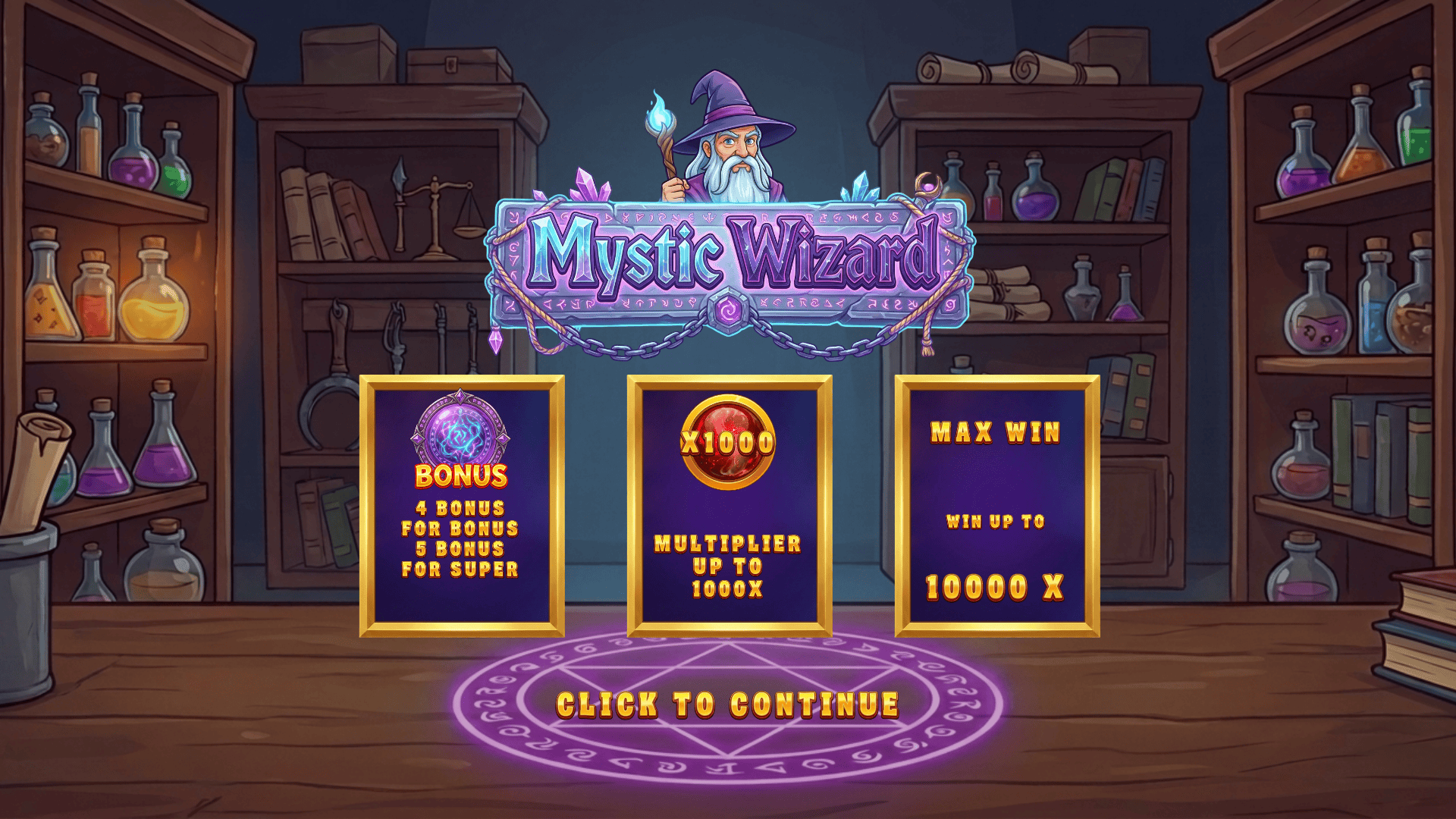 Mystic Wizard slot intro screen