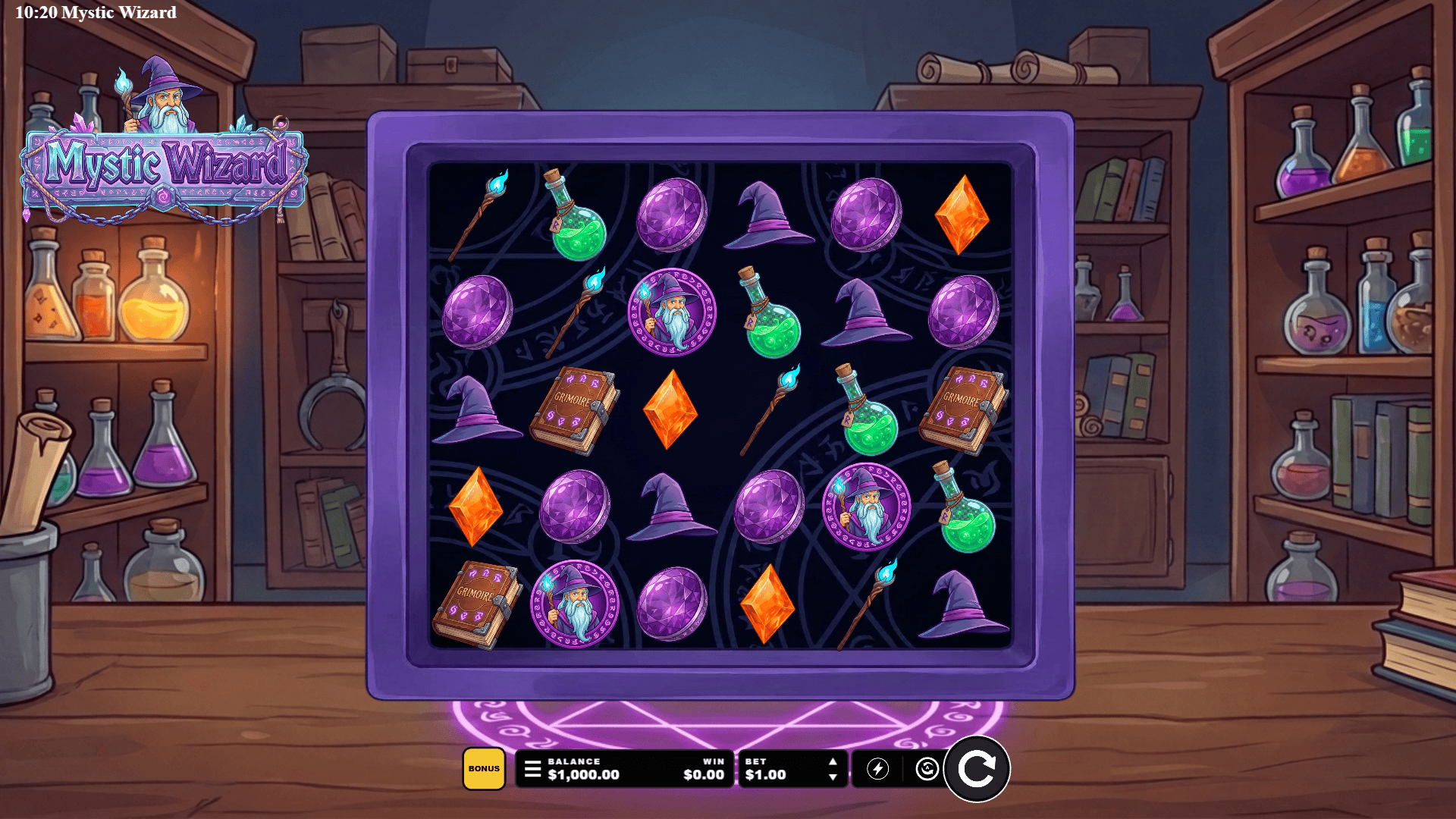 Mystic Wizard slot gameplay reels
