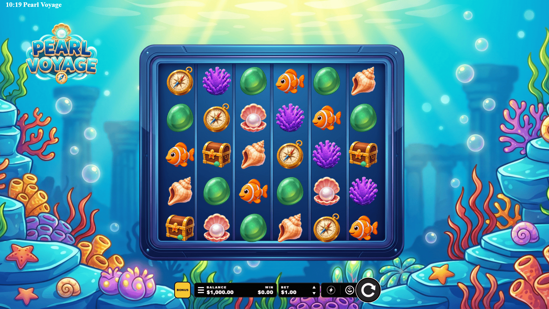 Pearl Voyage slot gameplay reels