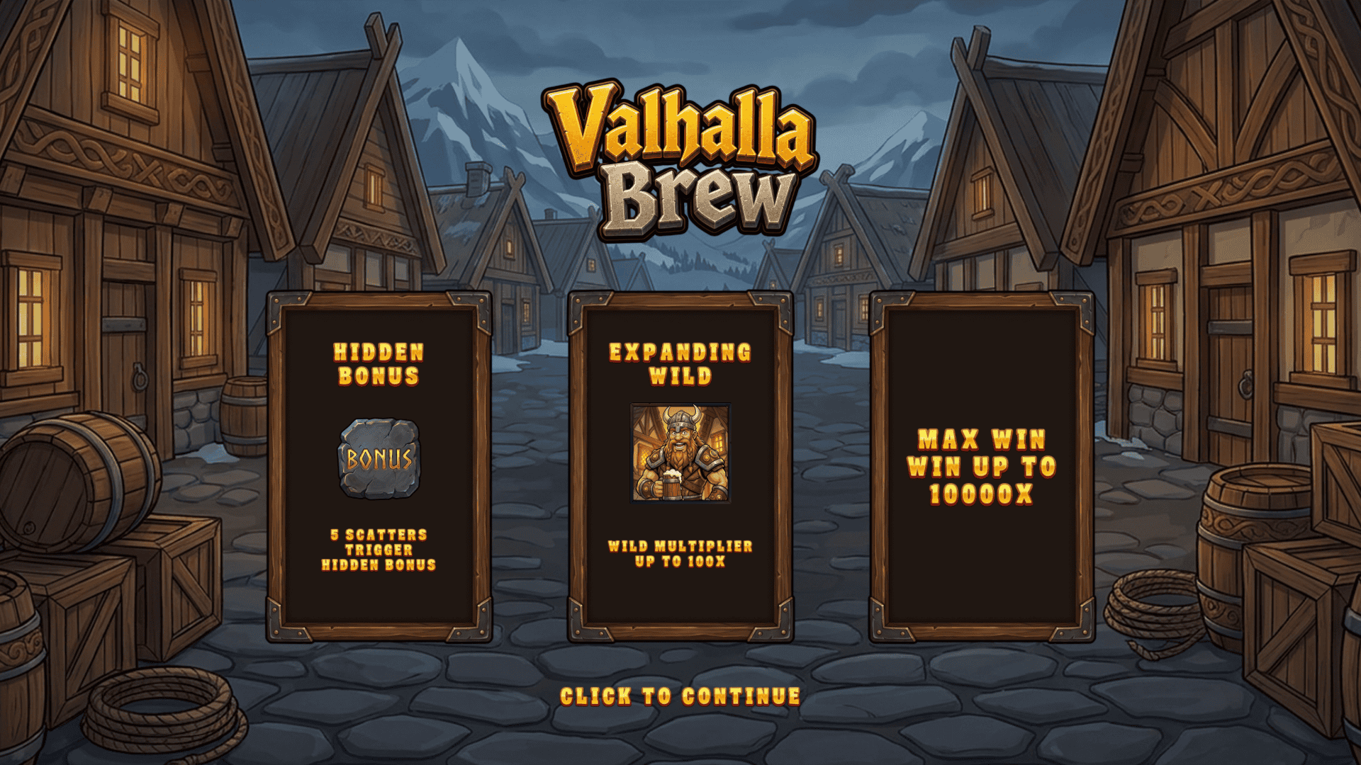Valhalla Brew slot intro screen