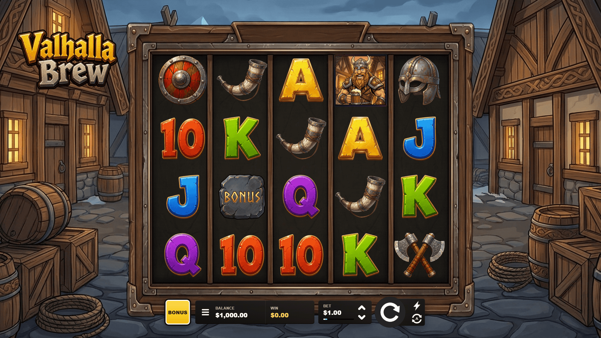 Valhalla Brew slot gameplay reels