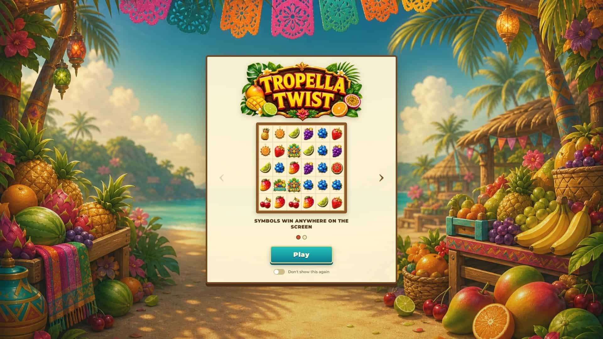Tropella Twist slot intro screen