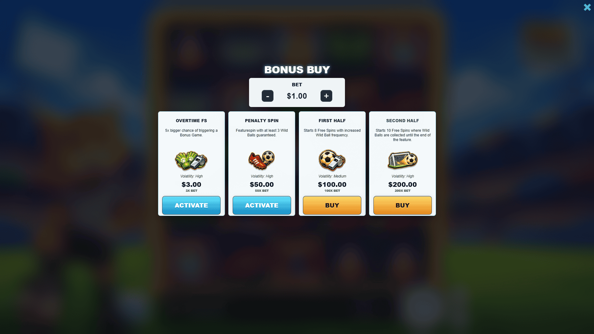Furball bonus buy menu