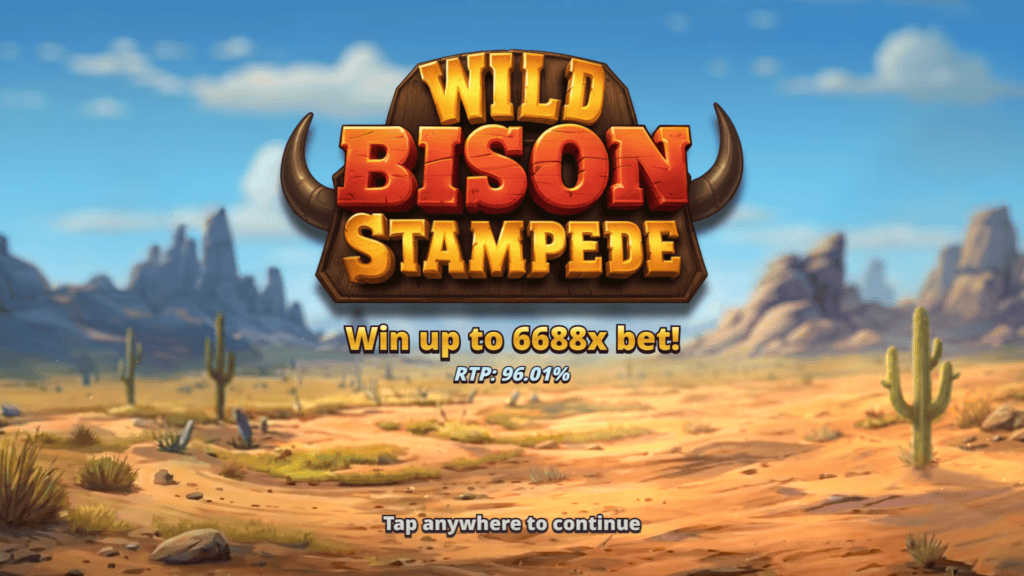 Slotmill wild bison stampede intro screen