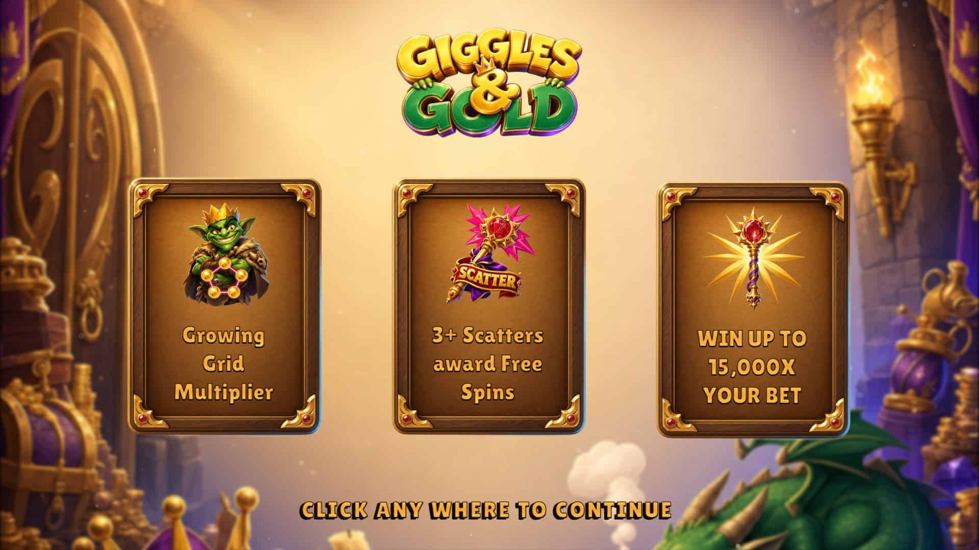 Giggles and Gold slot intro screen