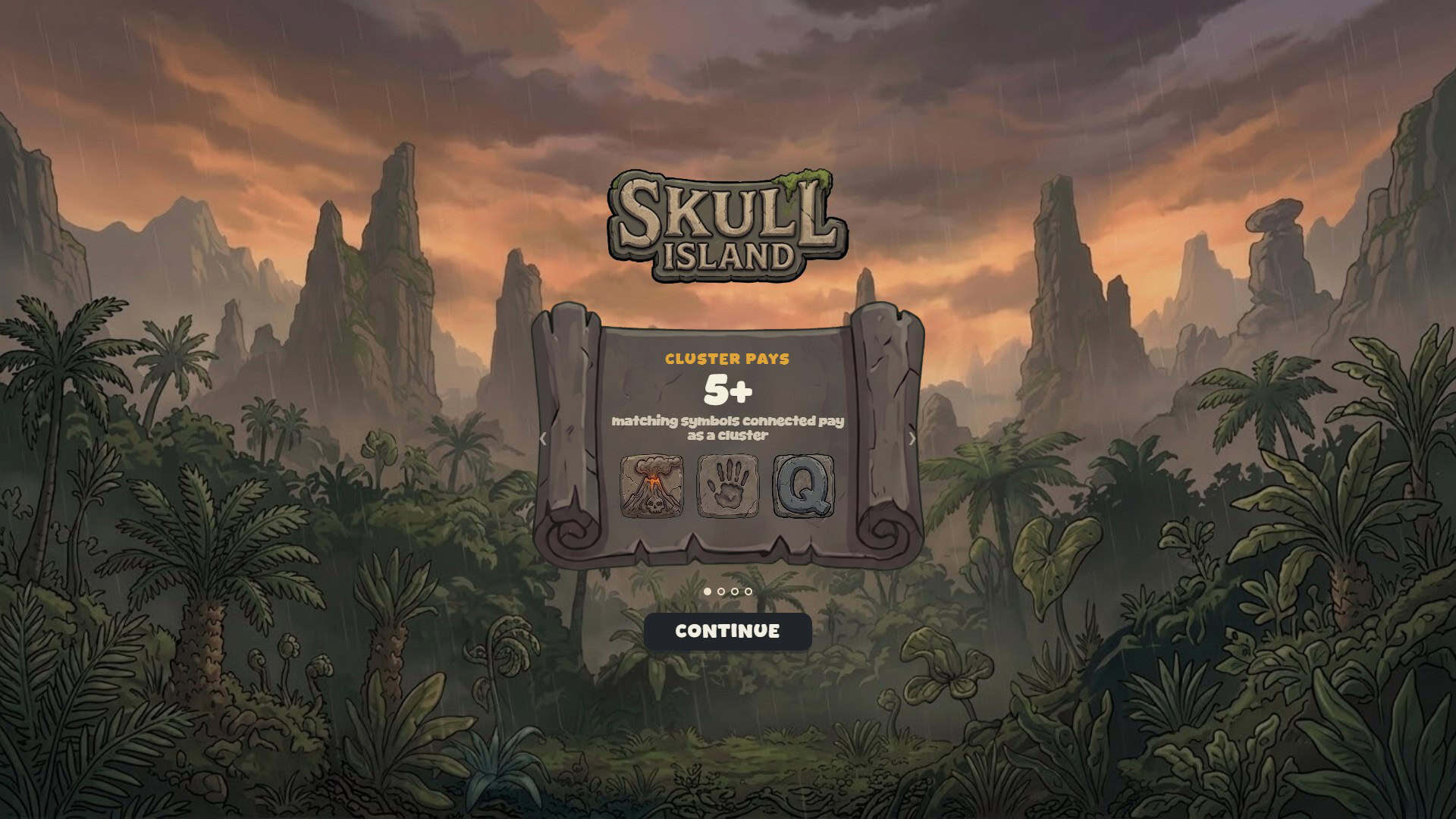 Skull Island slot intro screen