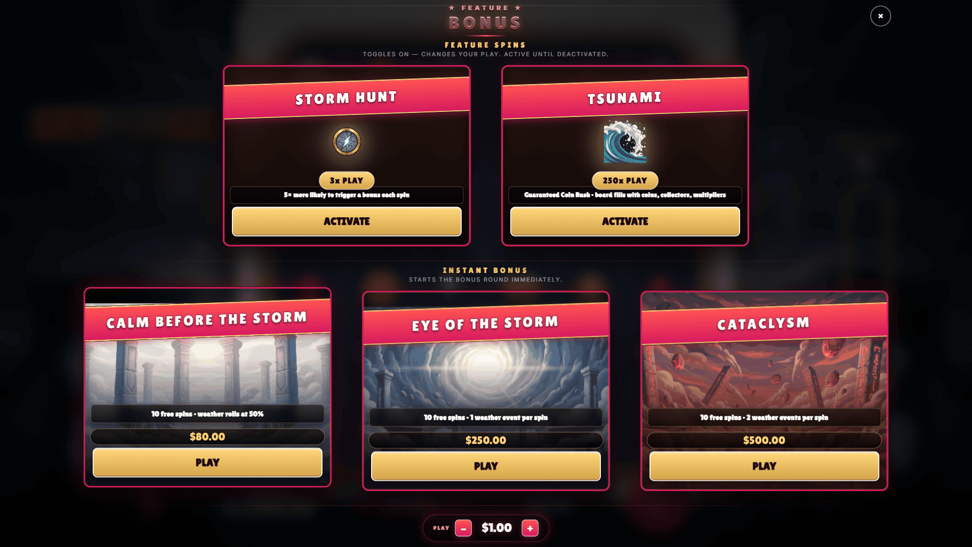 Skyforge bonus buy menu