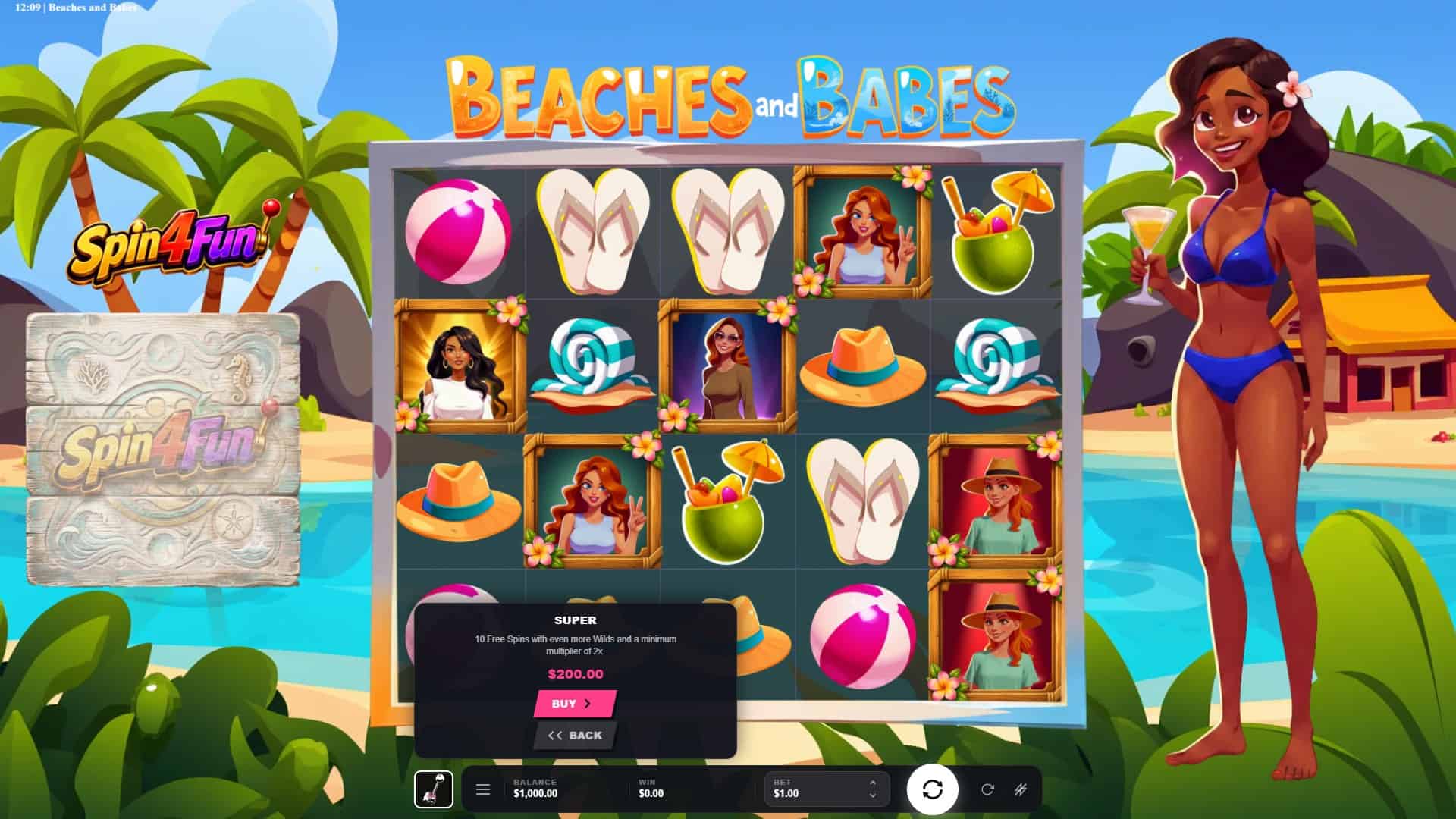 Beaches and Babes bonus buy menu