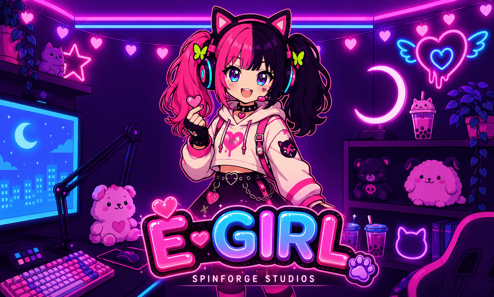 E-Girl Slot Demo by Spinforge Studios slot cover image