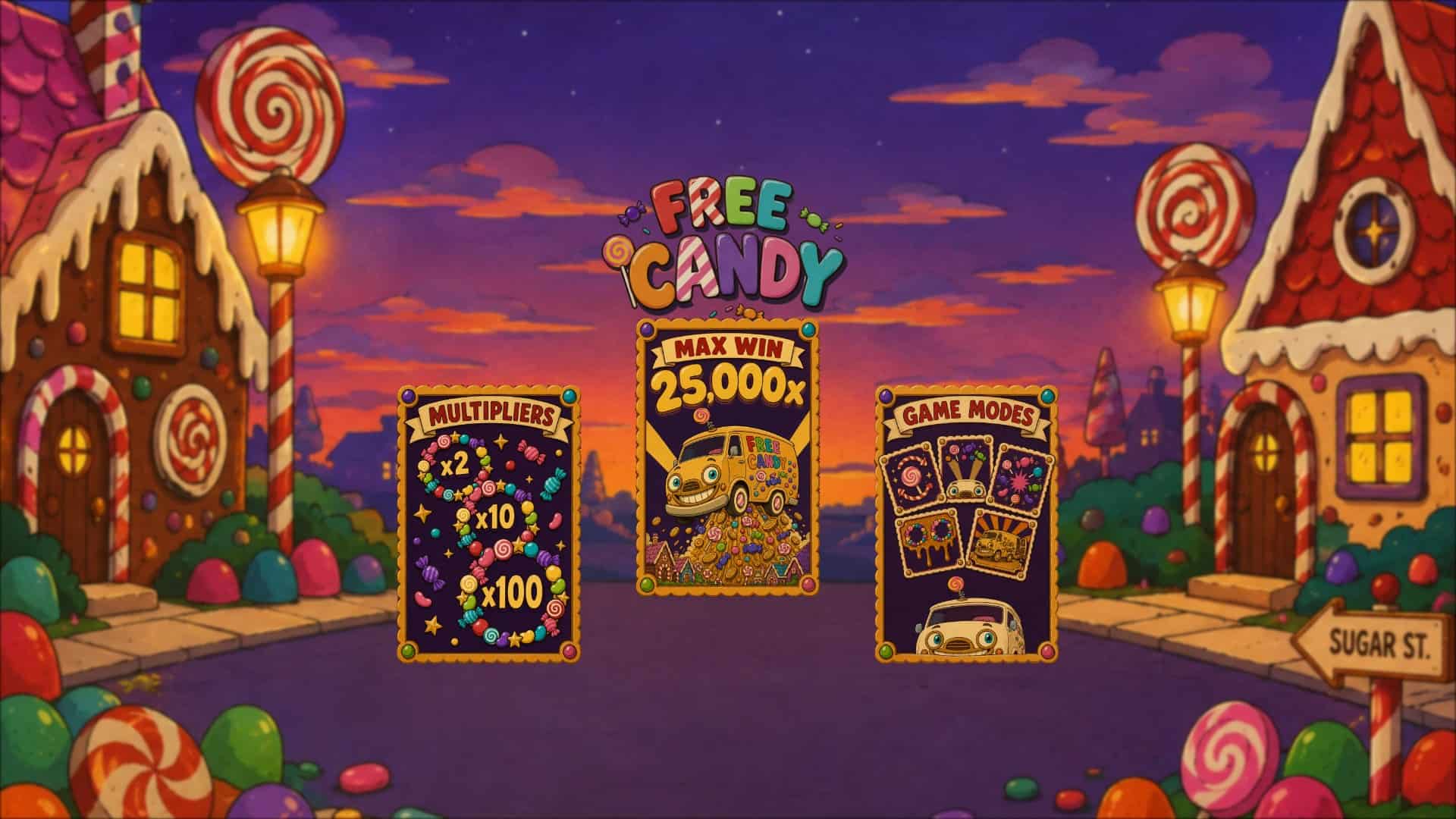Free Candy slot intro screen