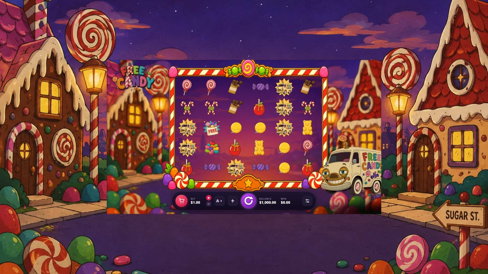 Free Candy slot gameplay reels